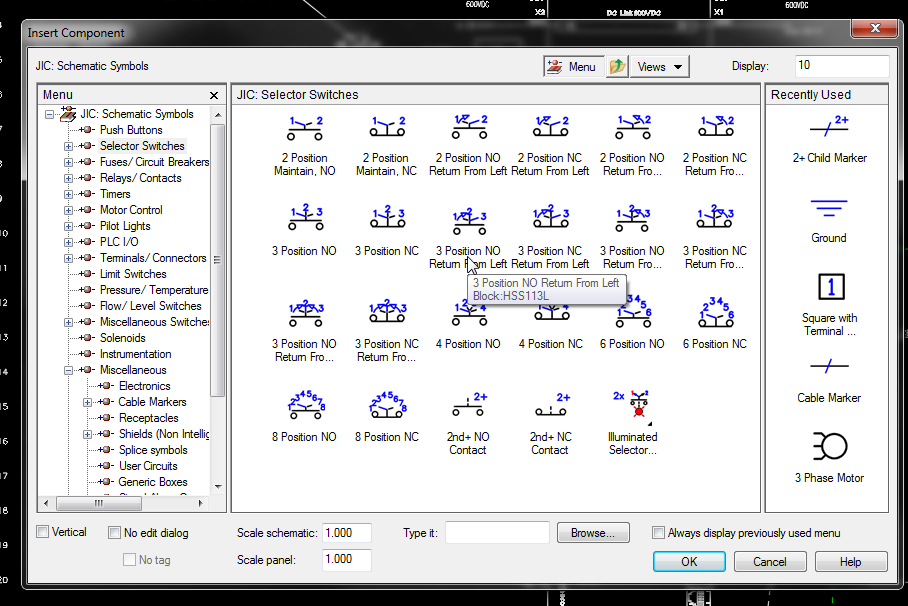 selector switch symbol autocad