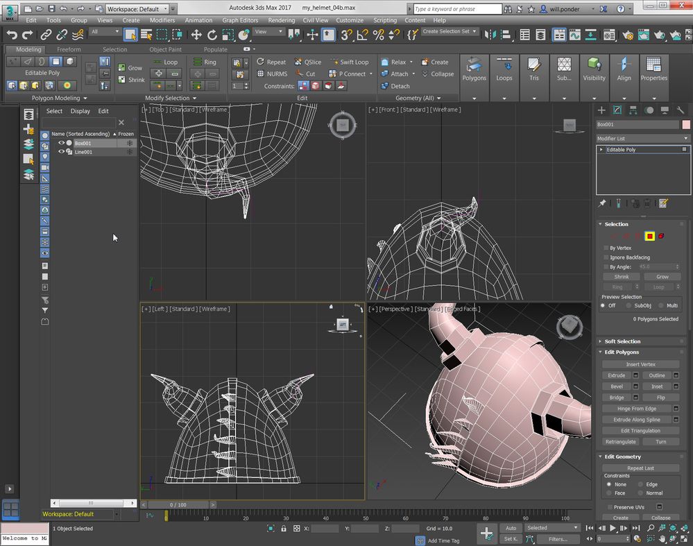 Trivial problem with selecting polygons, vertices etc in Viking helmet  tutorial - Autodesk Community - 3ds Max