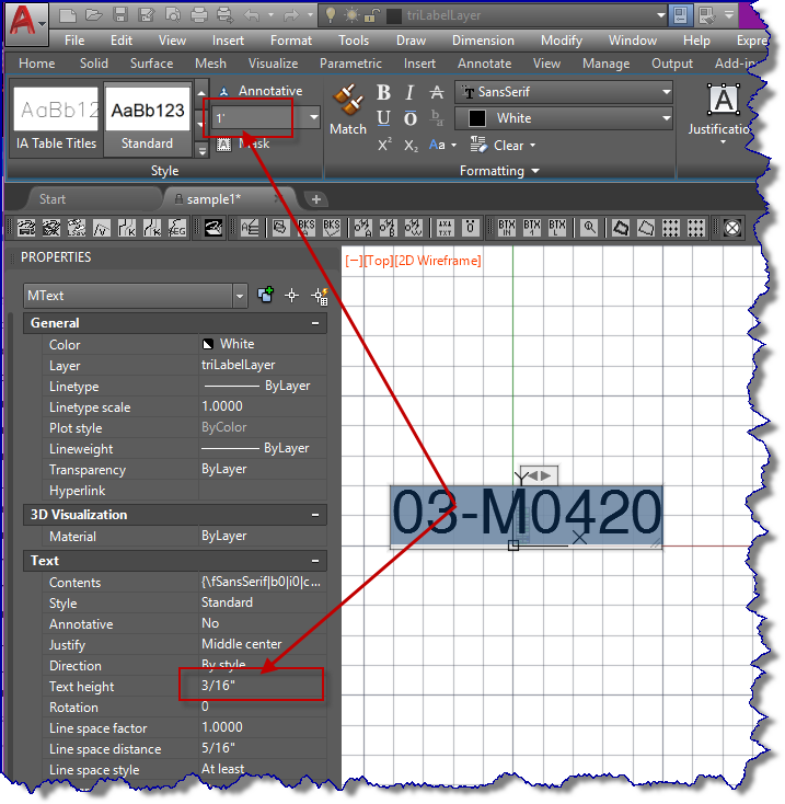 Solved text label height property vs display height Autodesk Community