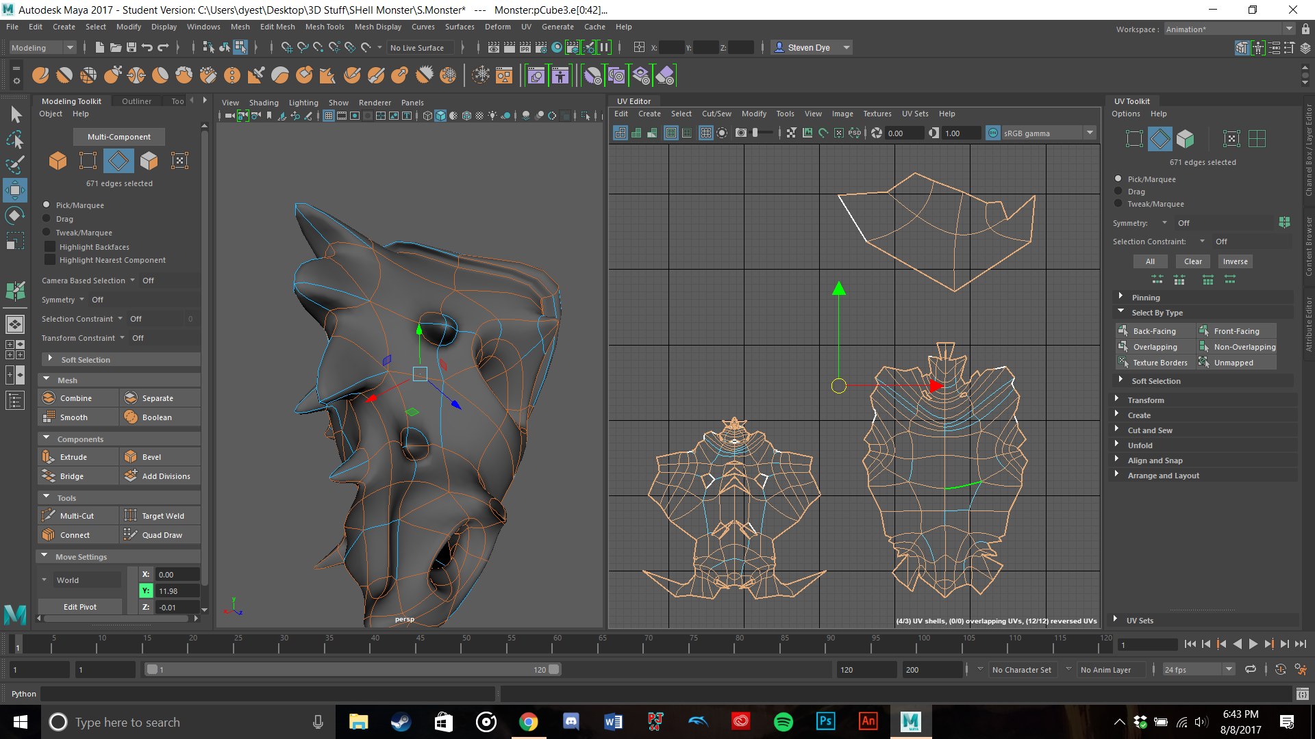 Autodesk Maya Smoothing UV : Preserve Edge and Corner weird edge