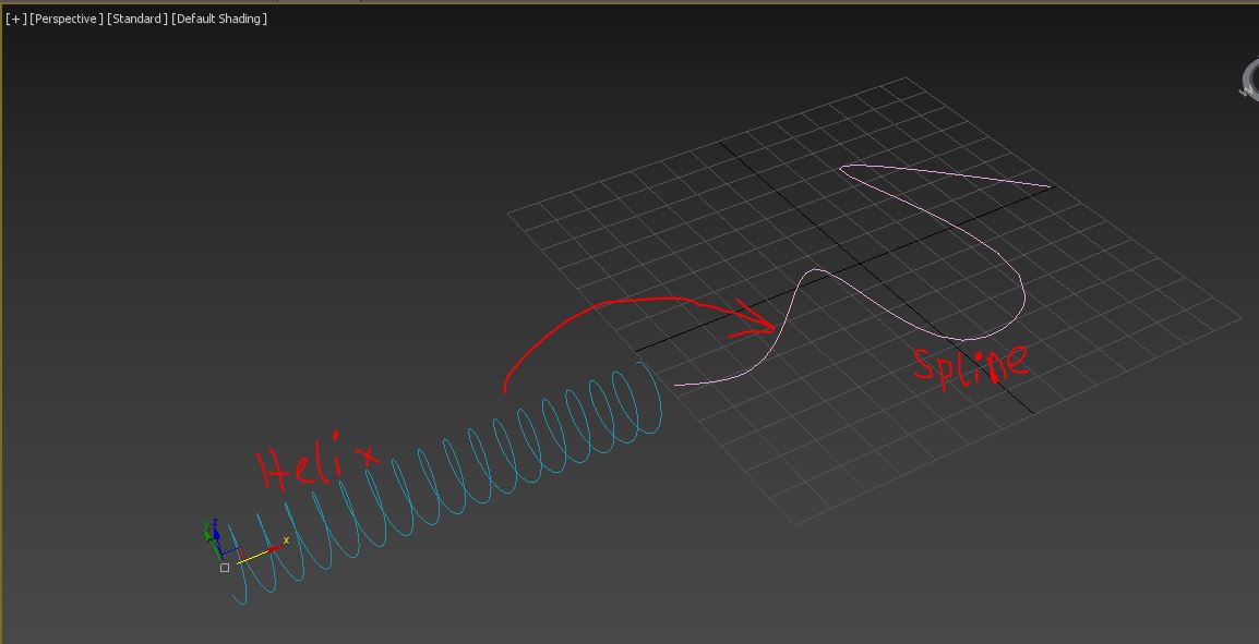 Solved: How to make Helix follow spline shape? - Autodesk Community - 3ds  Max