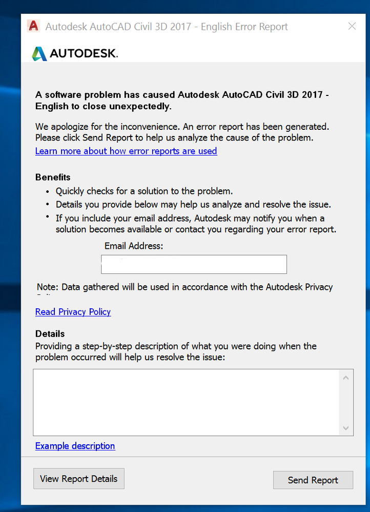 Solved A Software Problem Has Caused Autocad To Close Unexpectedly Autodesk Community Autocad