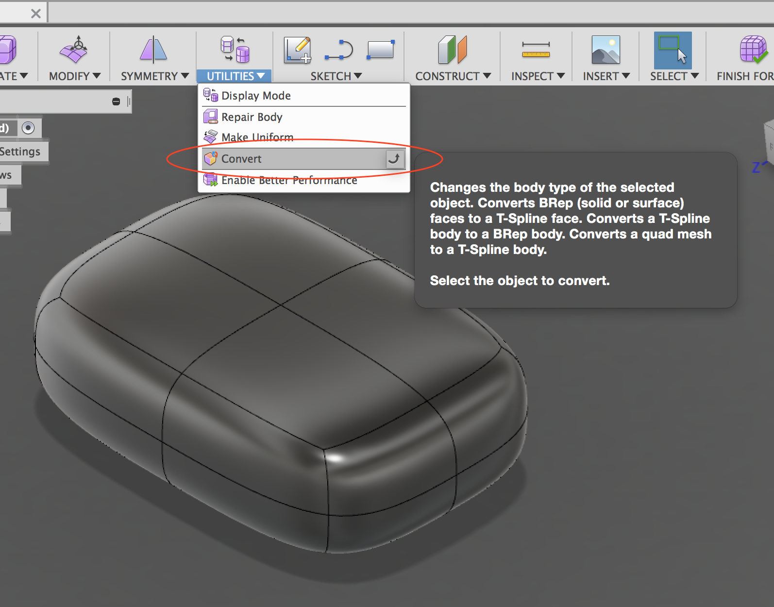 Solved creating a solid from a tspline extrusion Autodesk Community