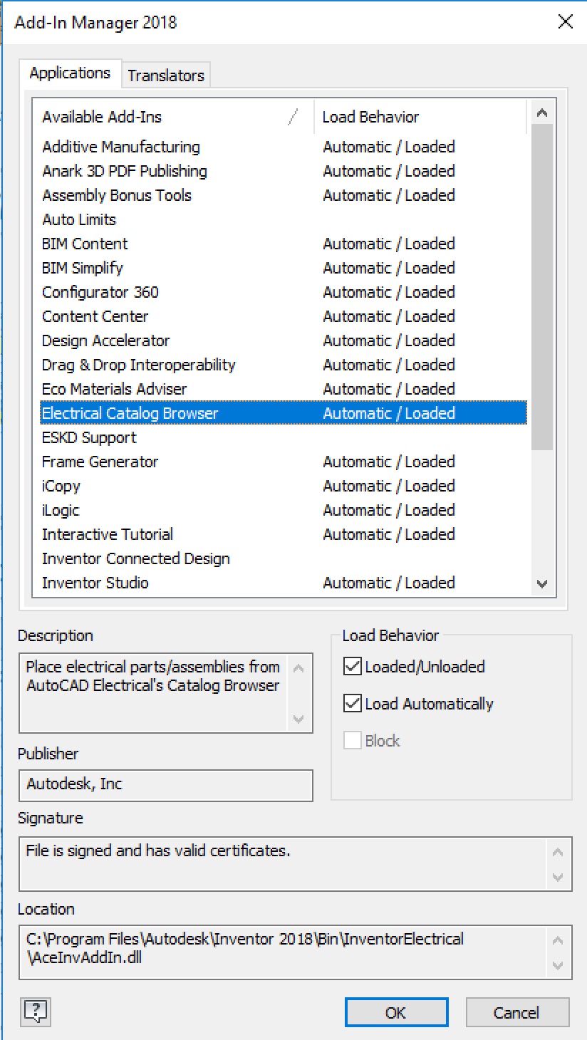 Autodesk inventor electrical catalog browser что это