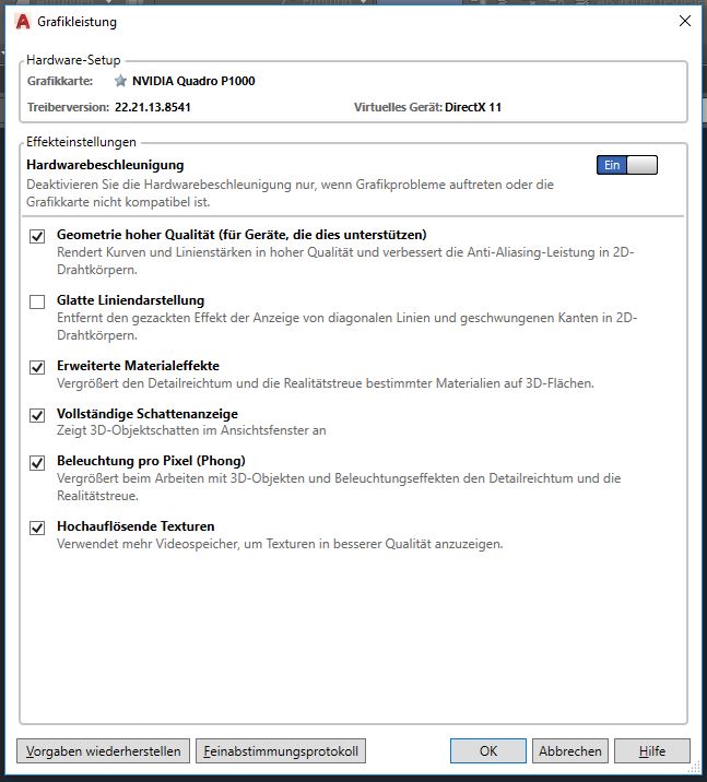 Gelöst: AutoCAD - Einstellungen für die Grafikkarte - Autodesk Community -  International Forums