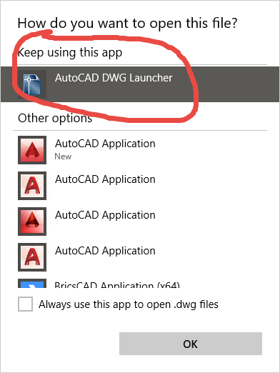 Solved: How to set autoCAD 2016 to open drawings automatically, instead