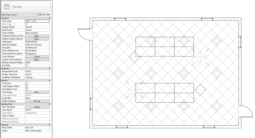 RCP View Overlaid on Floor Plan View Symbols not Showing 