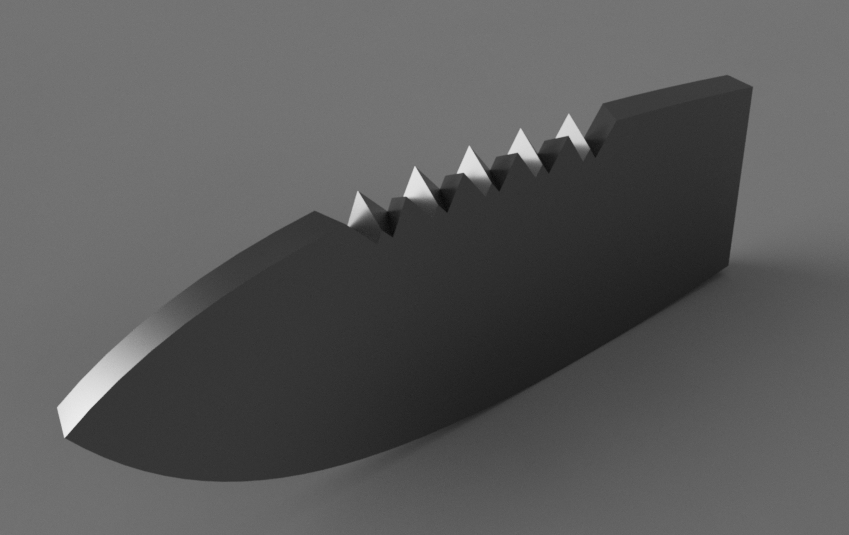 f3d included, Help with creating saw teeth on a knife please