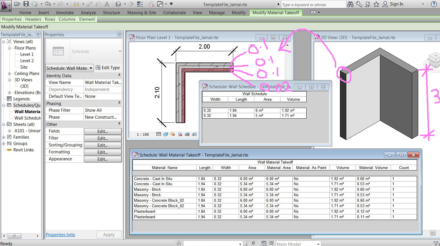 Material takeoff As paint and other related calculations