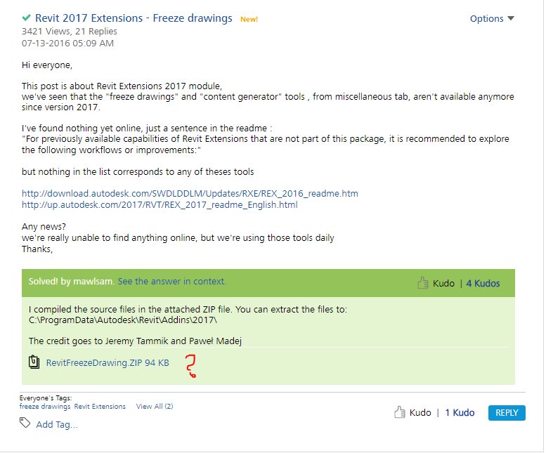 Solved: Revit 2017 Extensions - Freeze drawings - Autodesk Community