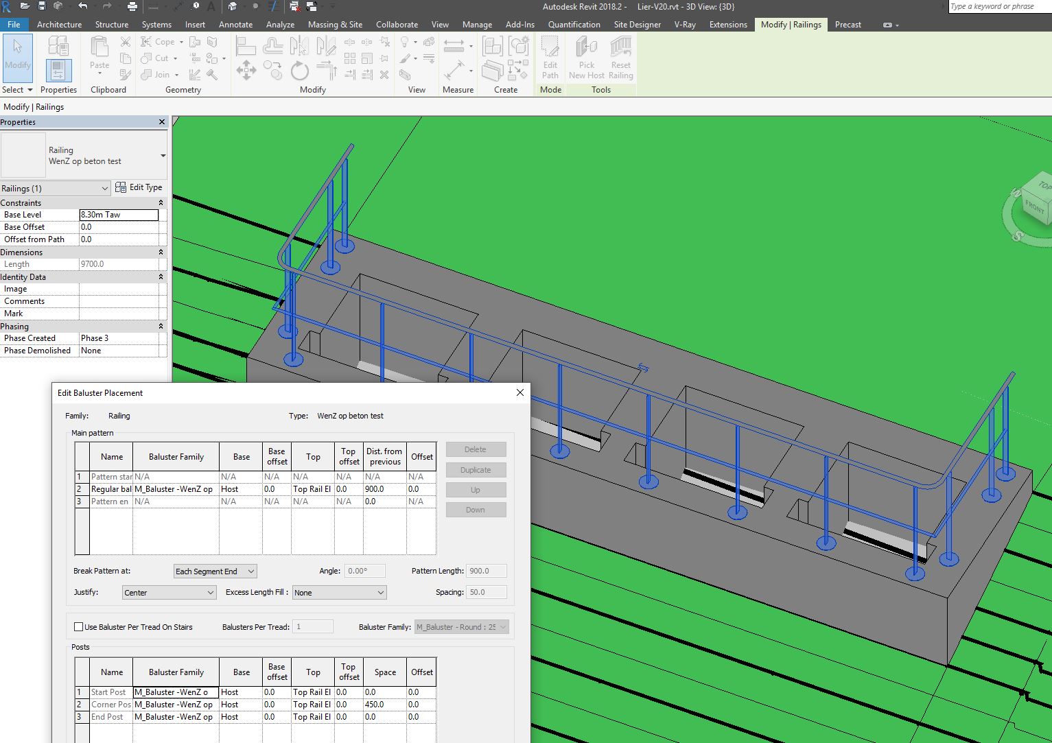 Railing Non continuous railing shorter than top rail Autodesk Community