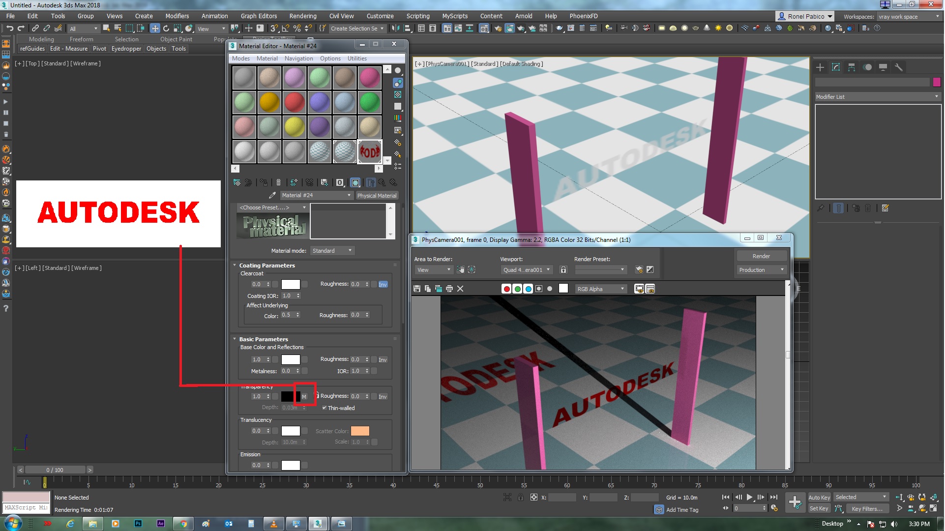 Solved: physical material with transparent areas showing shadow in ART? -  Autodesk Community - 3ds Max