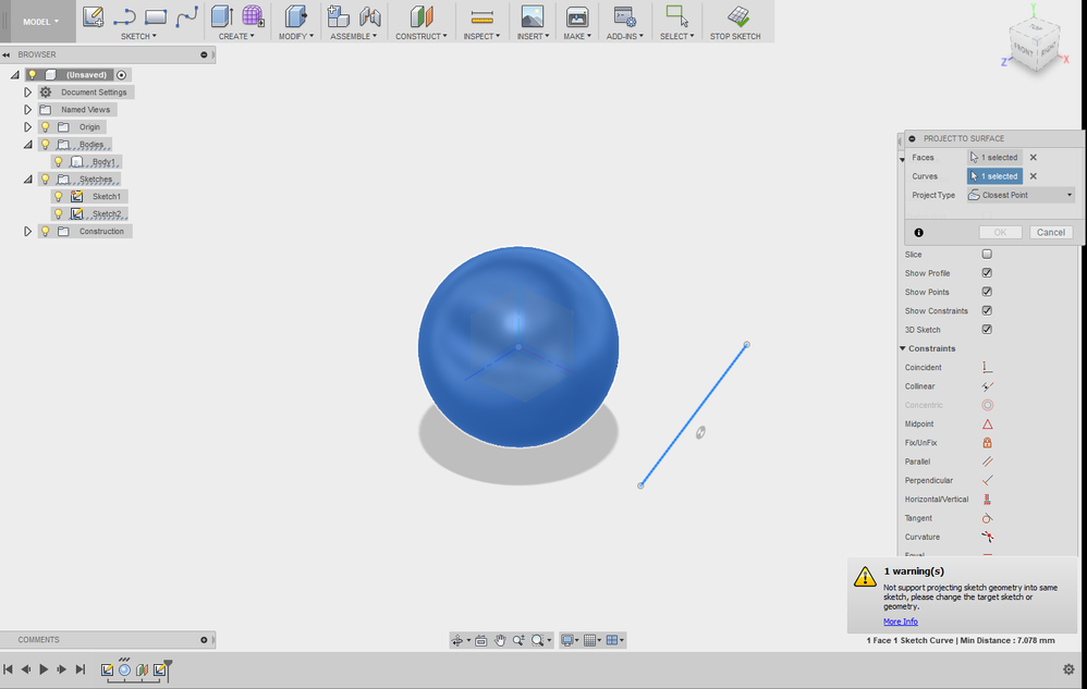 Problem regarding projection in Fusion 360 - Autodesk Community