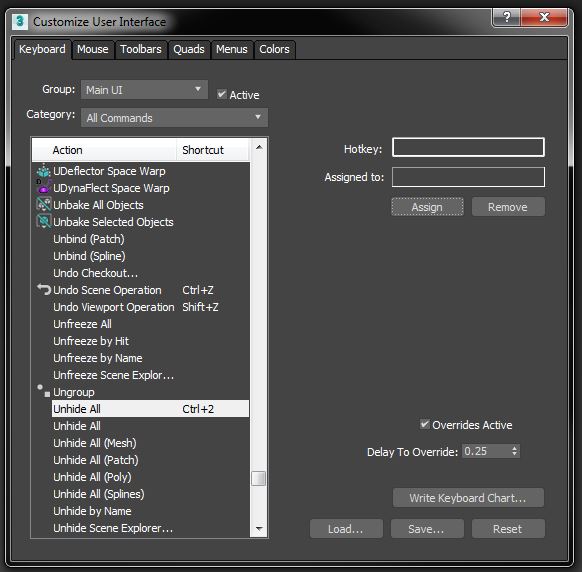 Solved: Customize User Interface -- Unhide all re-assign - Autodesk  Community - 3ds Max