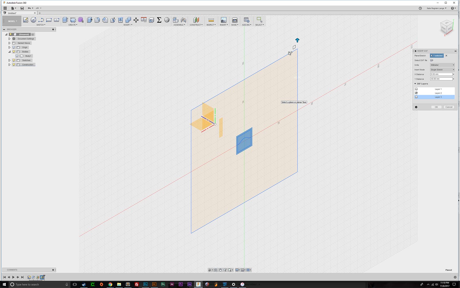 Error when inserting DXF onto Offset Plane - Autodesk Community