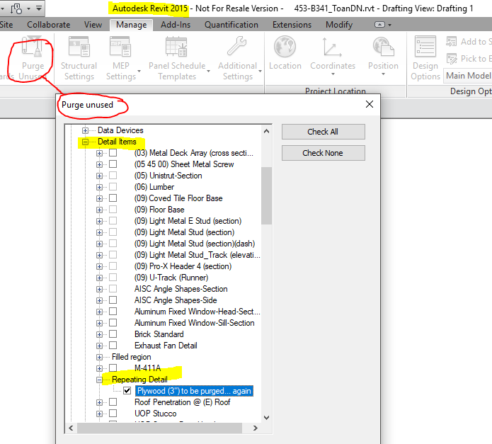 Solucionado Delete Remove Or Purge A Repeating Detail Type Style Autodesk Community Revit Products