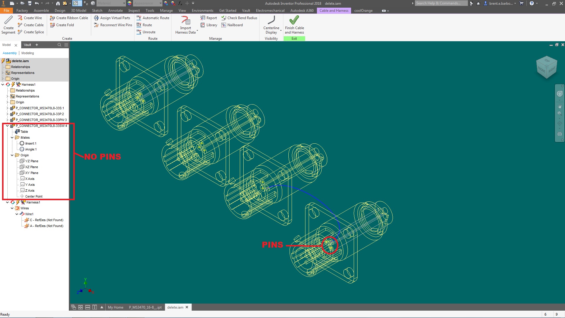 Solved: Wire routing to pins via browser - Autodesk Community - Inventor