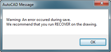 Warning: An error occured during save - Autodesk Community