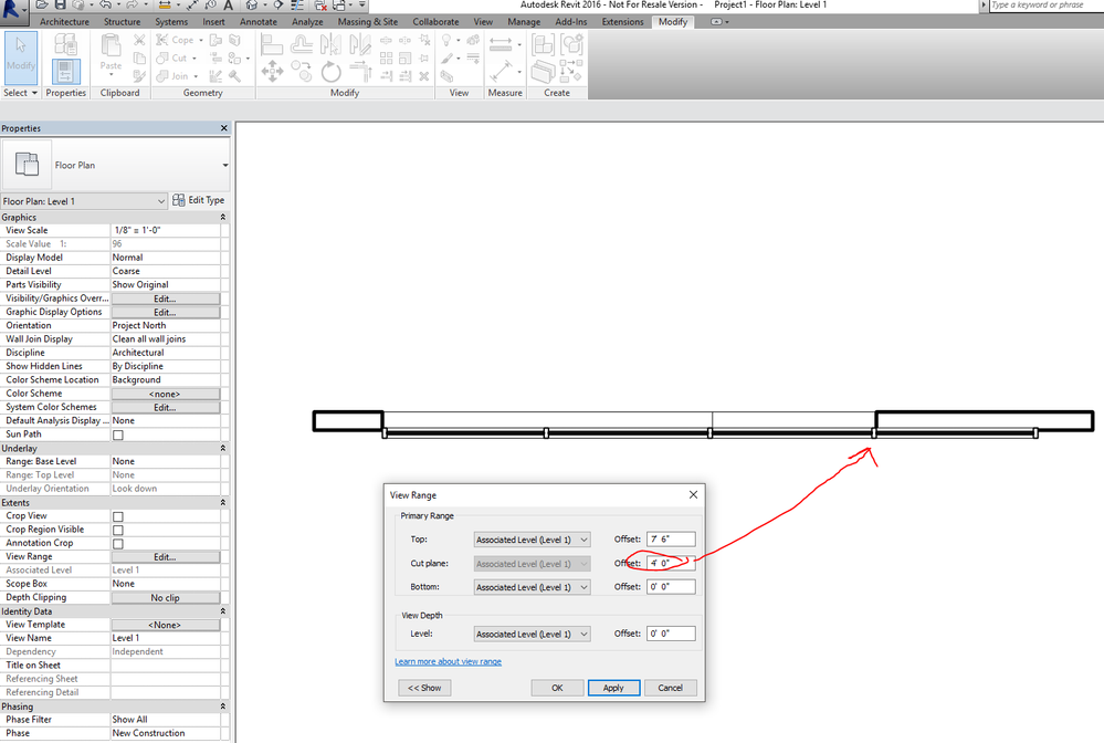 Solved: Window cuts in elevation but not plan - Autodesk Community