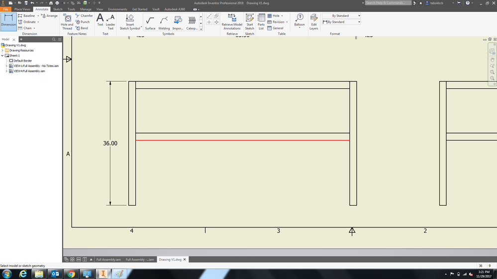 Drawing My sketch is fully dimensioned drawing for App