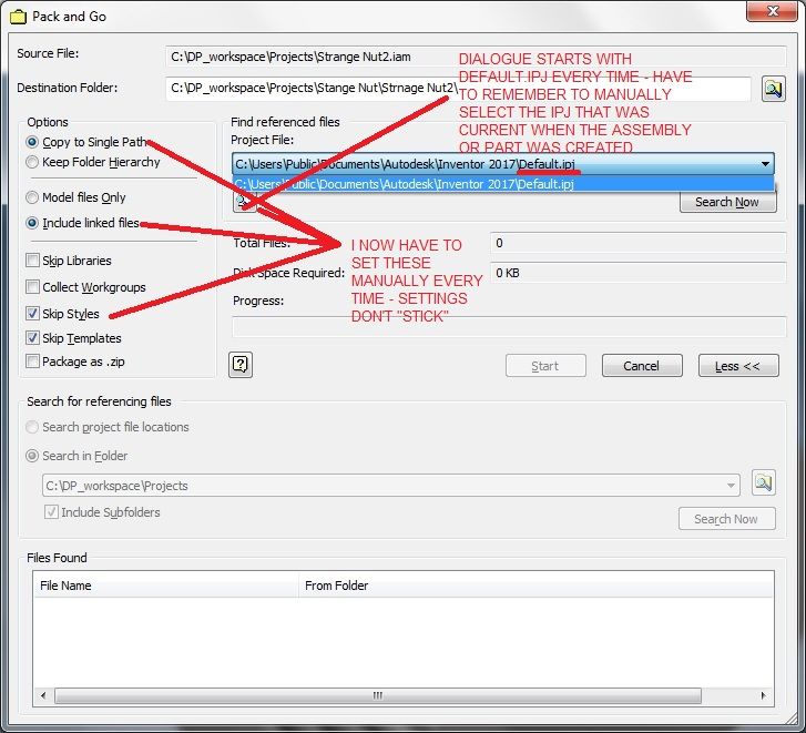 Solved: Inventor 2017 Pack And Go Settings Don't Stick - Autodesk Community  - Inventor