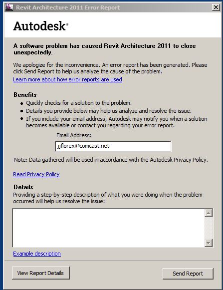 Selecting wall option crashes Revit Architecture 2011 - Autodesk Community