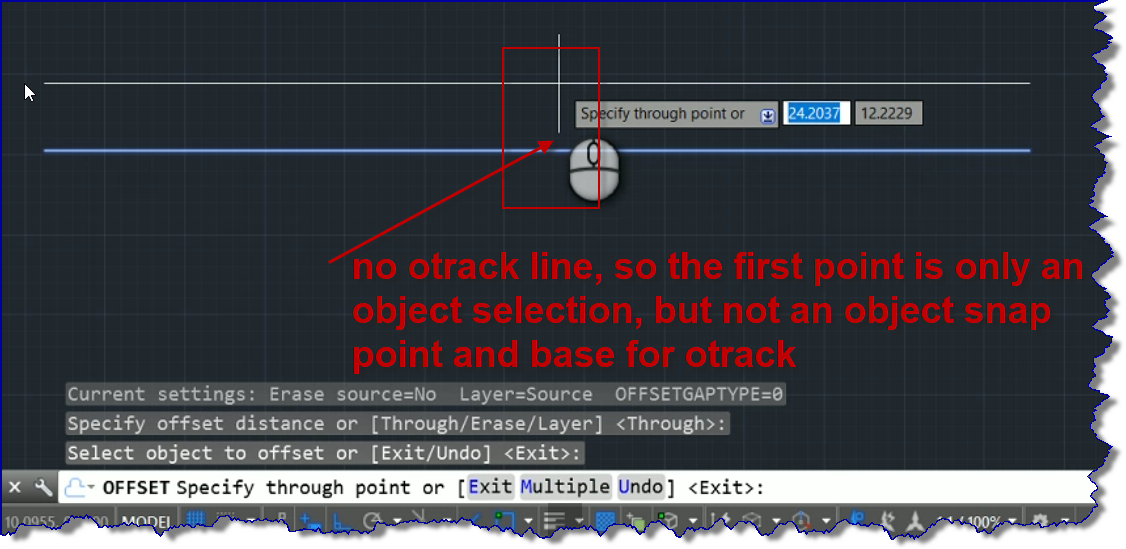 Solved: Autocad offset with through option is not accurate, also ...