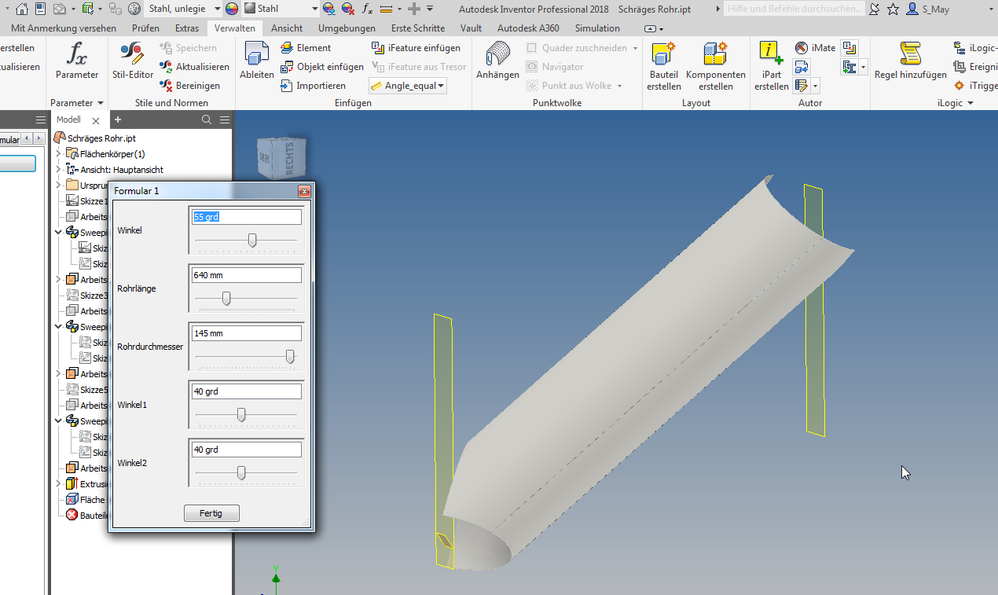 Solved Creating Flat Drawing Of Tube Autodesk Community Inventor