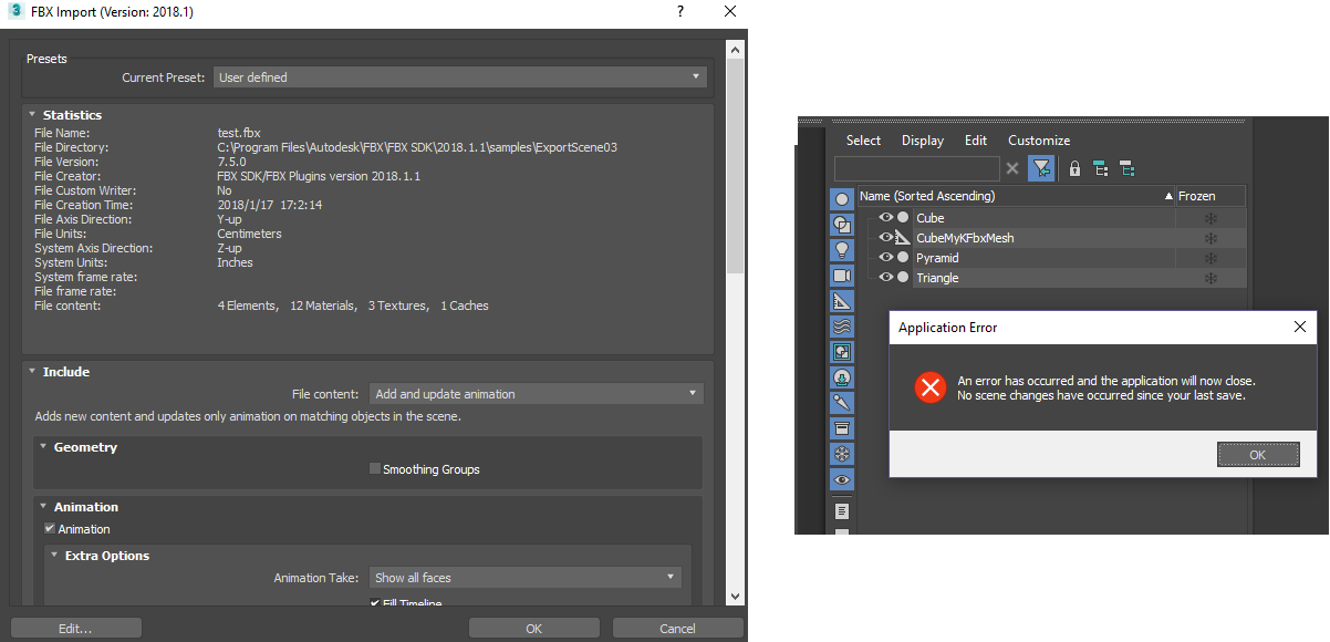 ExportScene03 sample not working in 3ds Max - Autodesk Community