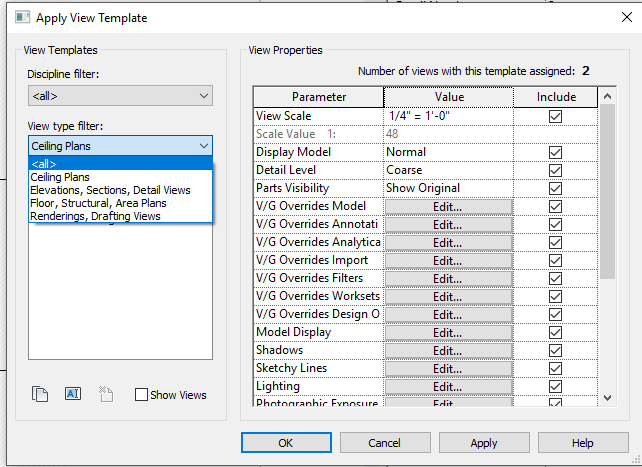 Transfer view template from one view to another view Autodesk Community