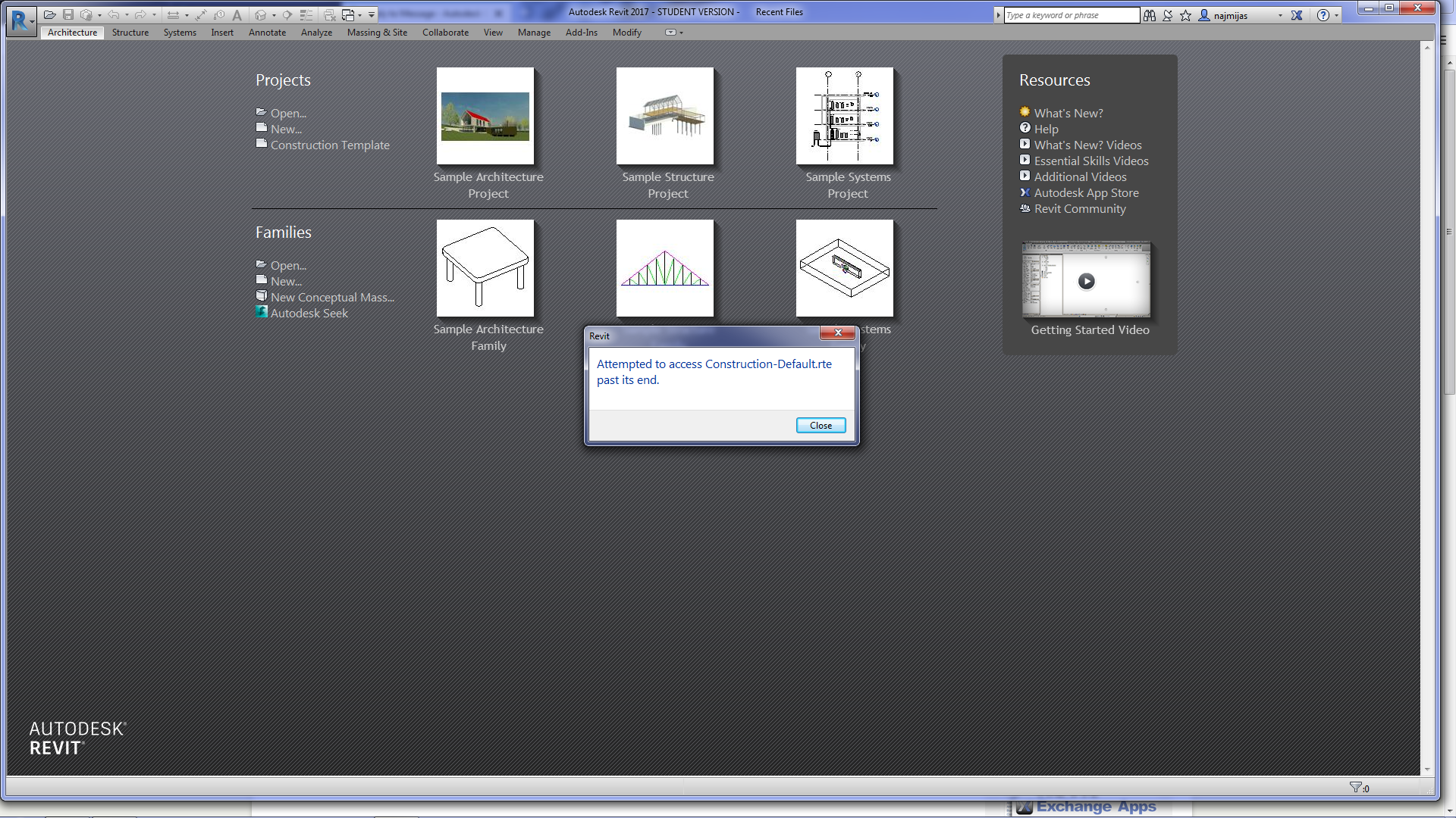 Attempted to access .rvt past its end - Autodesk Community