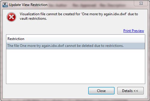 DWF Update error. - Autodesk Community - Vault