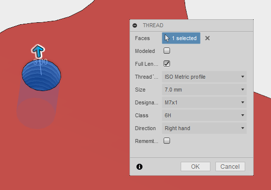 Thread tool and hole size - Autodesk Community