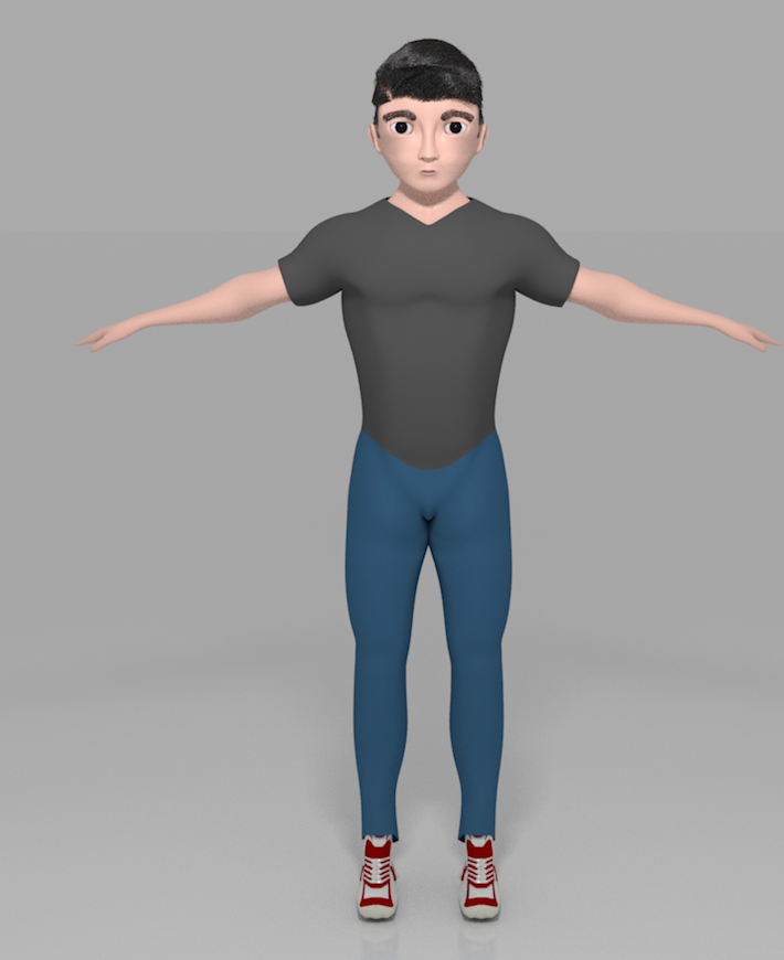 Rendered Front View of Character.