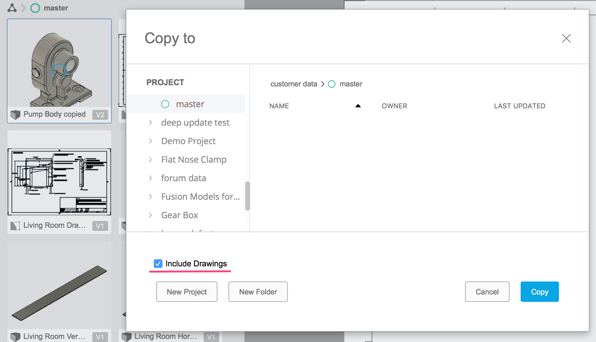 Solved: copy design and its drawing into a new file and altering it ...