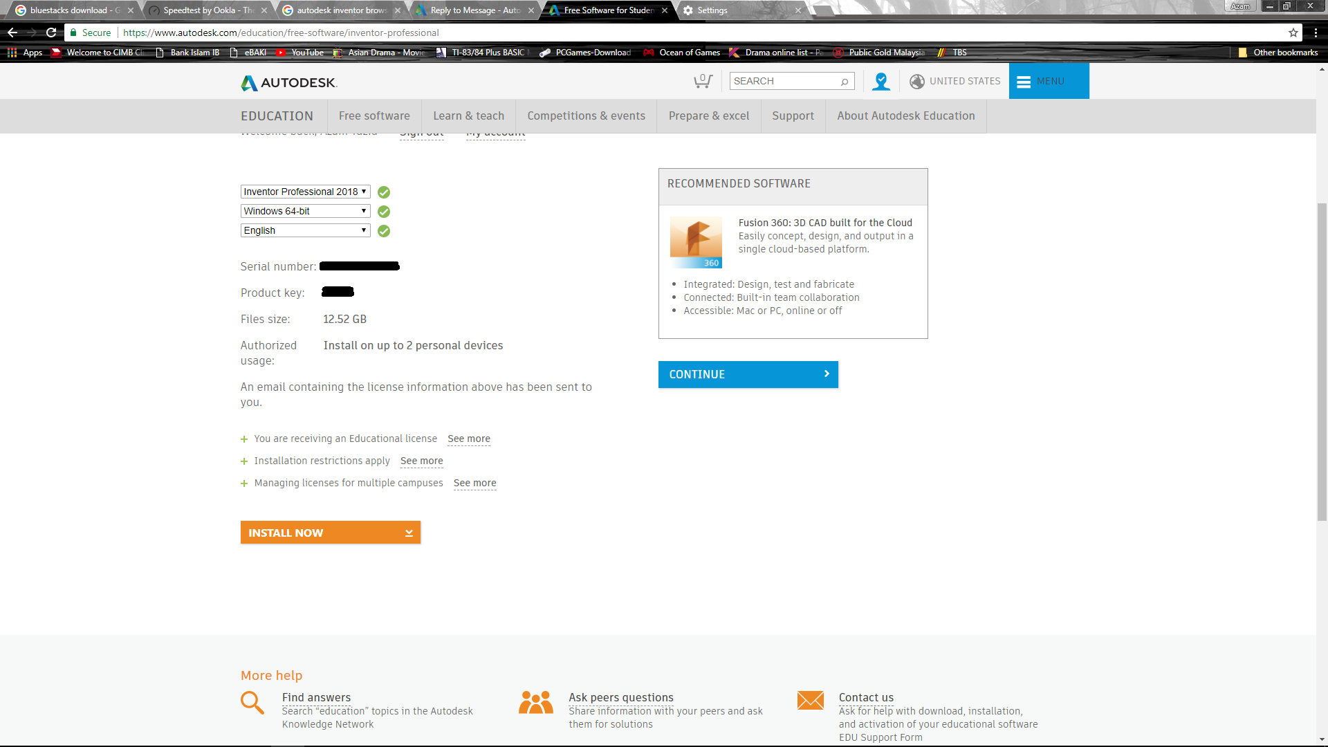 Free serial number autocad 2016