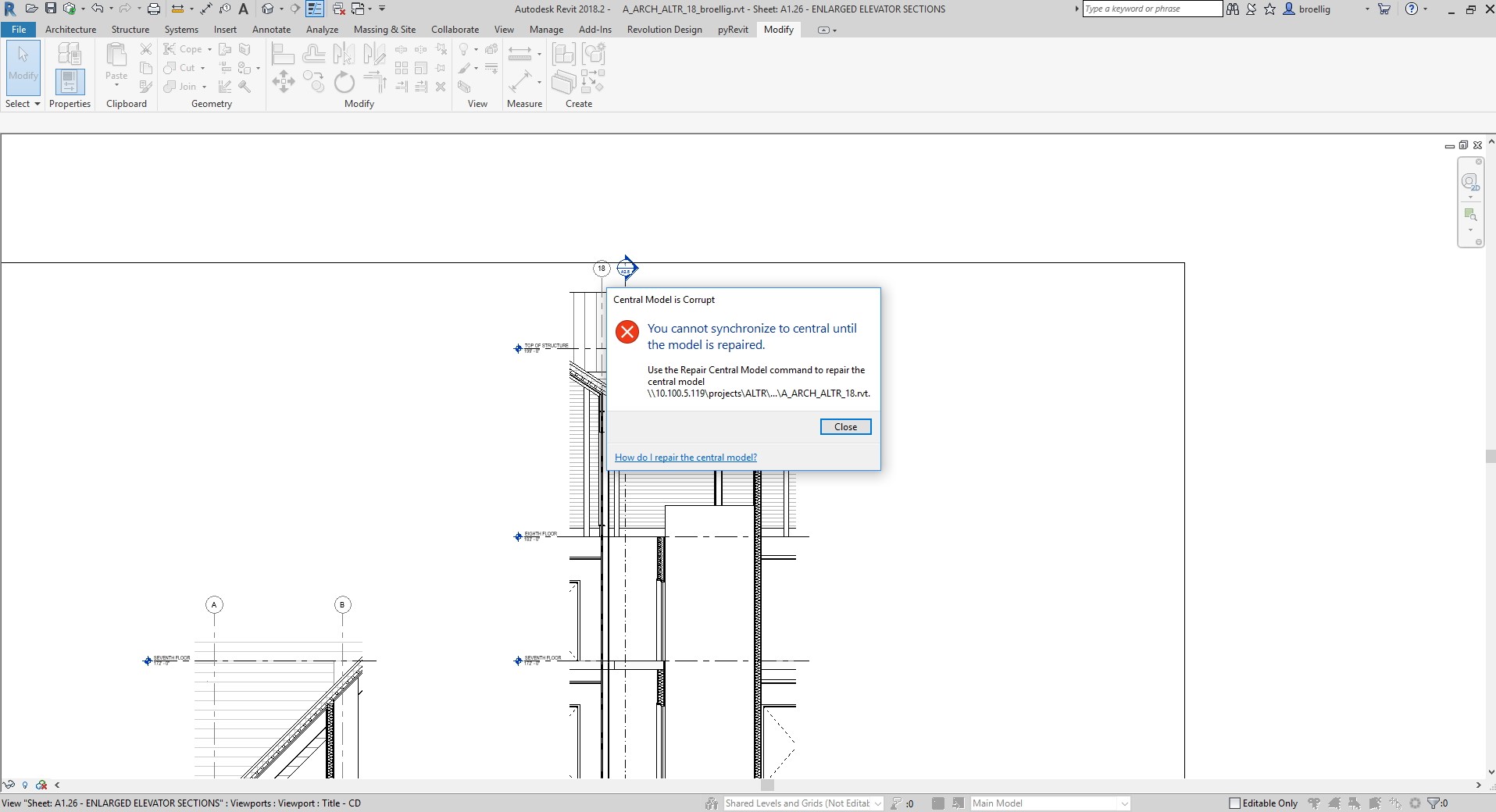 Solved: 2018.2 Corrupt Central Model - Autodesk Community