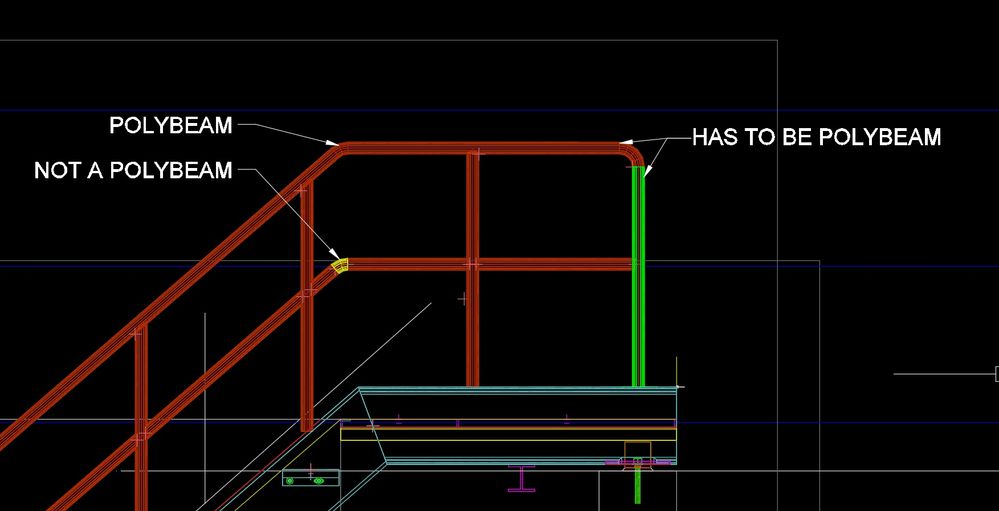 Postas to be polybeams with top rail, mid rail to be polybeam