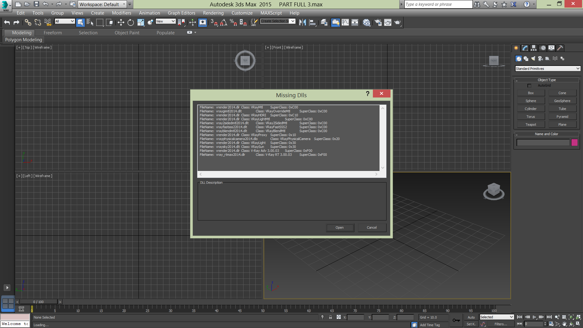 При открытии файла 3ds max появляется окно missing dlls filename mrmaterialattribs gup