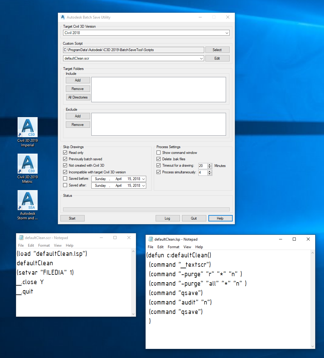 Script/Batch File to Open, Save & Close .DWG Directory Autodesk Community