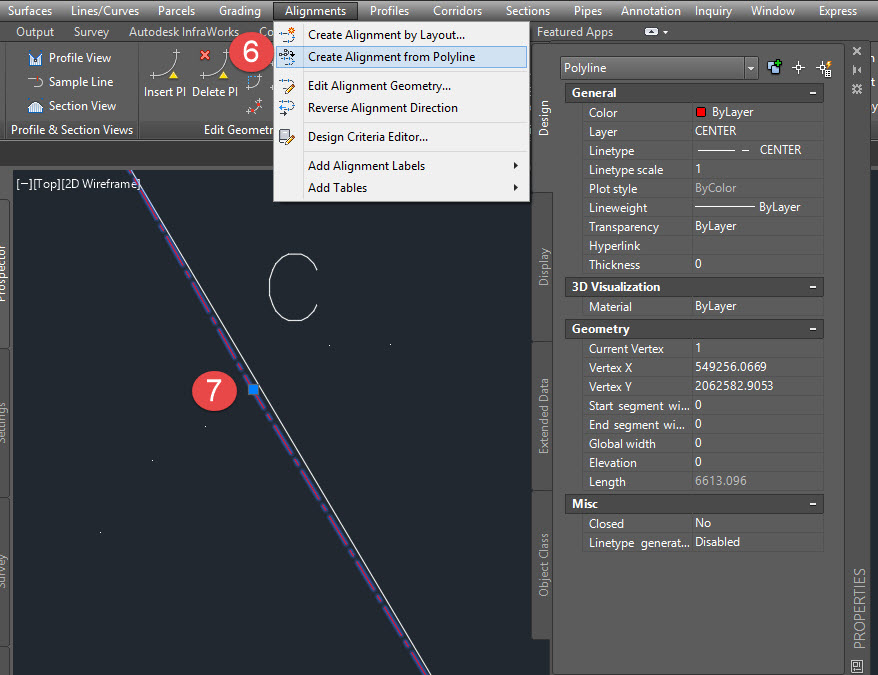 Polyline not getting converted to alignment - Autodesk Community