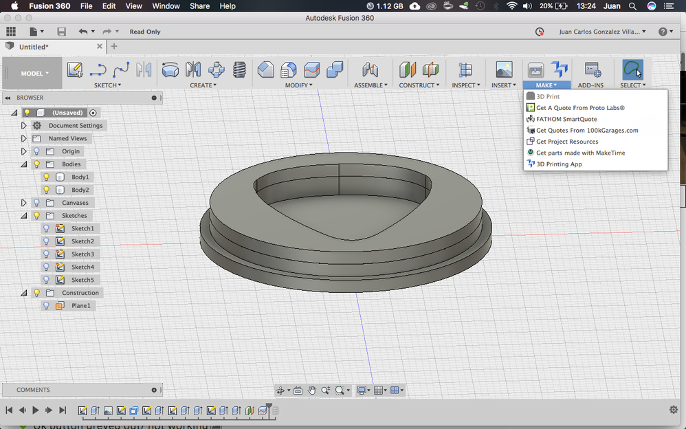 3D Print" button grayed out. - Autodesk Community - Fusion 360