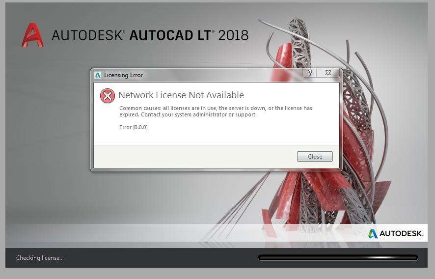 Solved Network License not Available Eroor 0.0.0 Autodesk Community