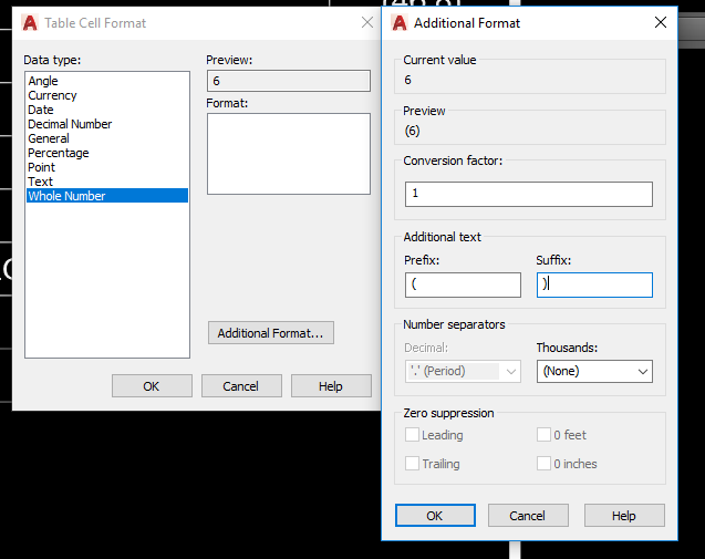 cell table prefix and suffix - Autodesk Community - AutoCAD