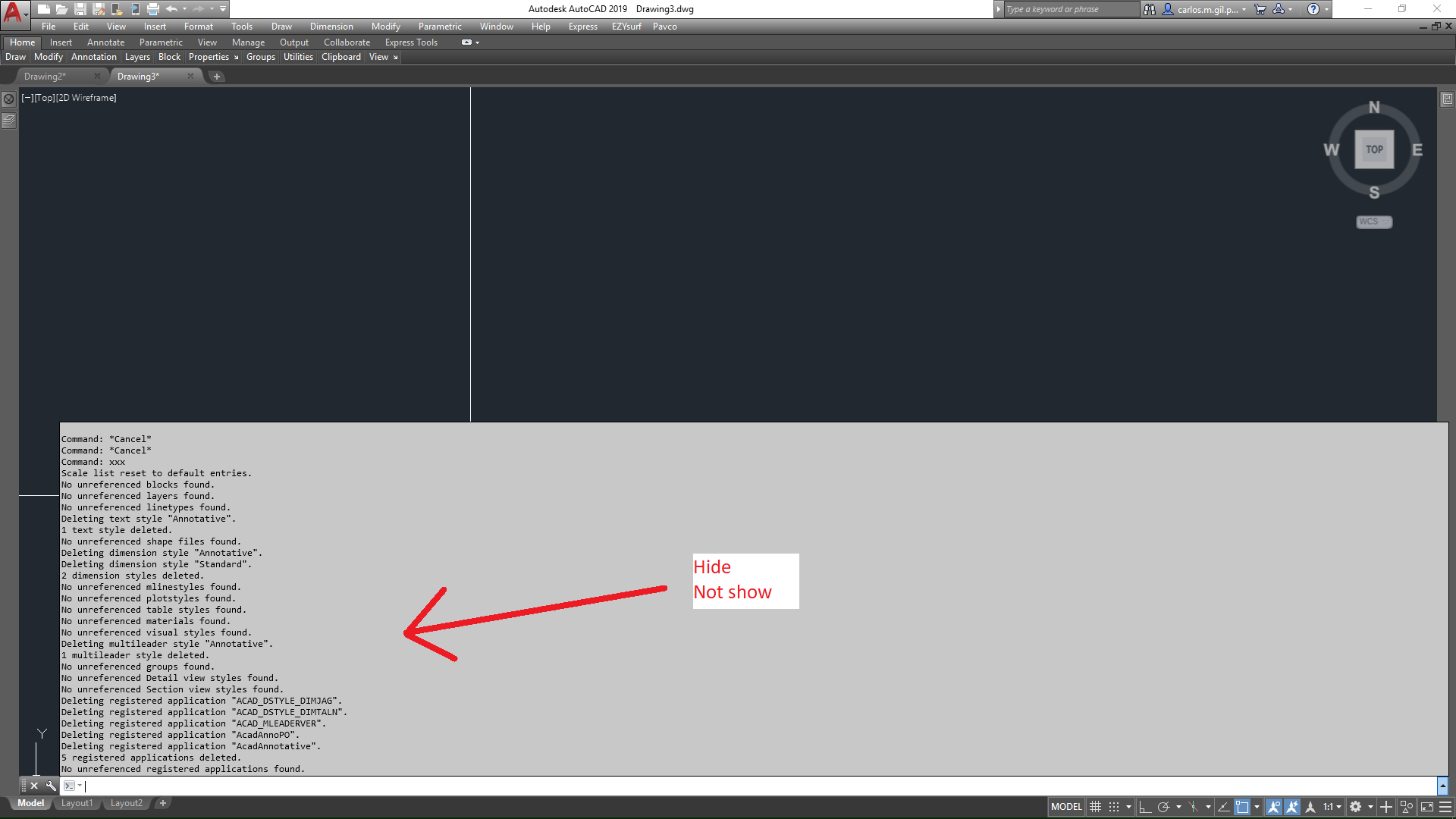 Solved Hide Text That Appears In The Command Window Autodesk Community Autocad