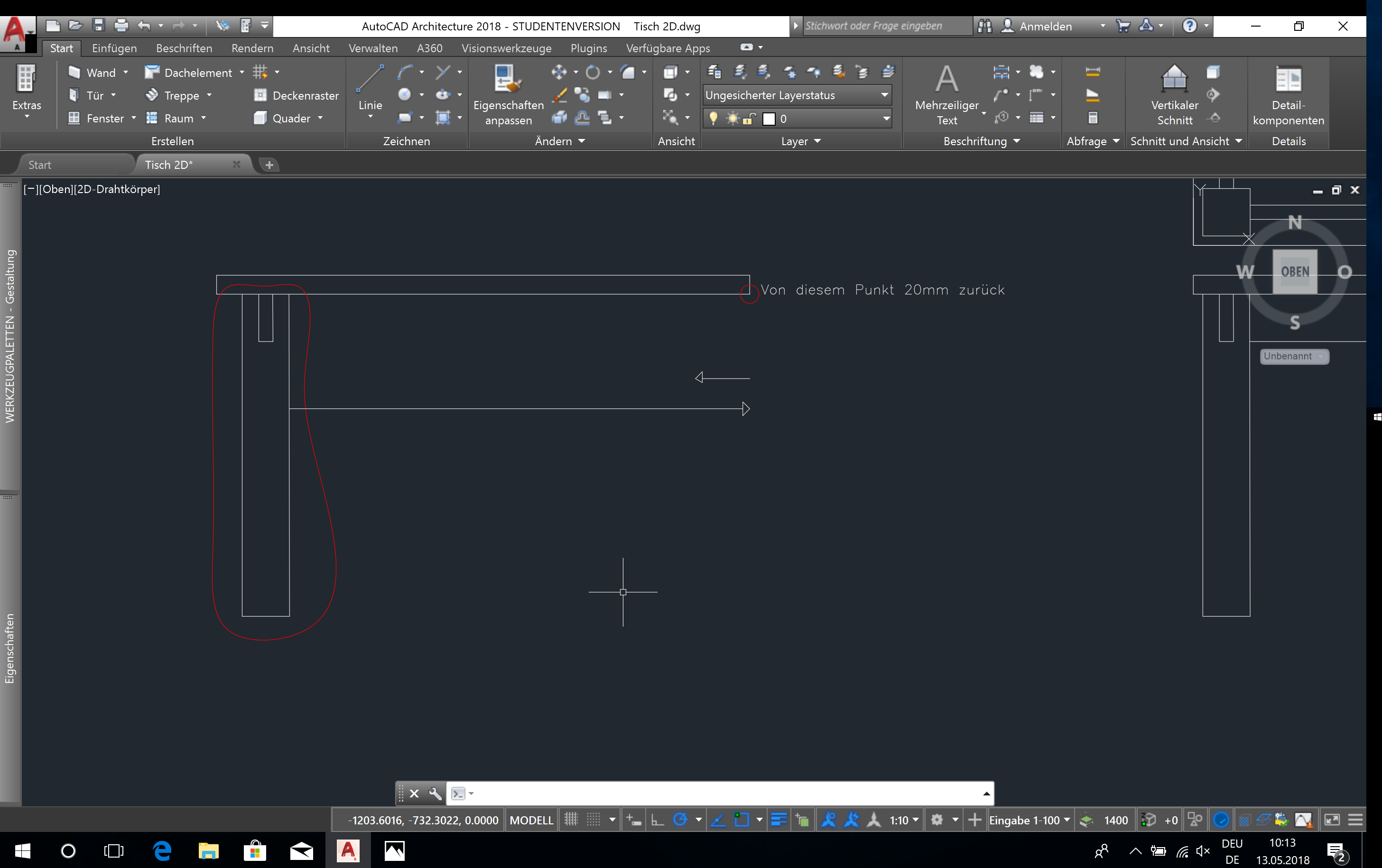 Gelöst AutoCAD Linie in Abhängigkeit von existierendem Punkt