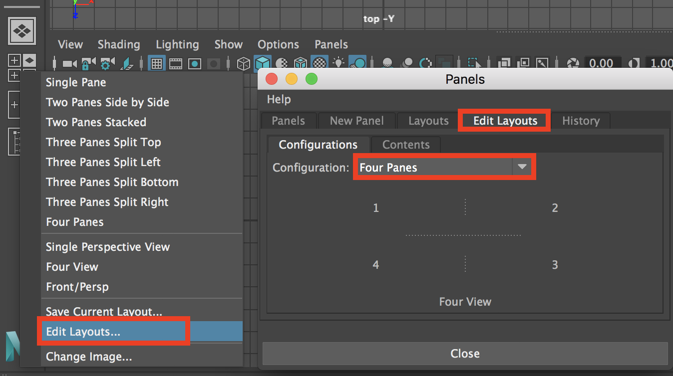 Solved: reset 4 panel view top/front/side/perp views - Autodesk Community -  Maya LT