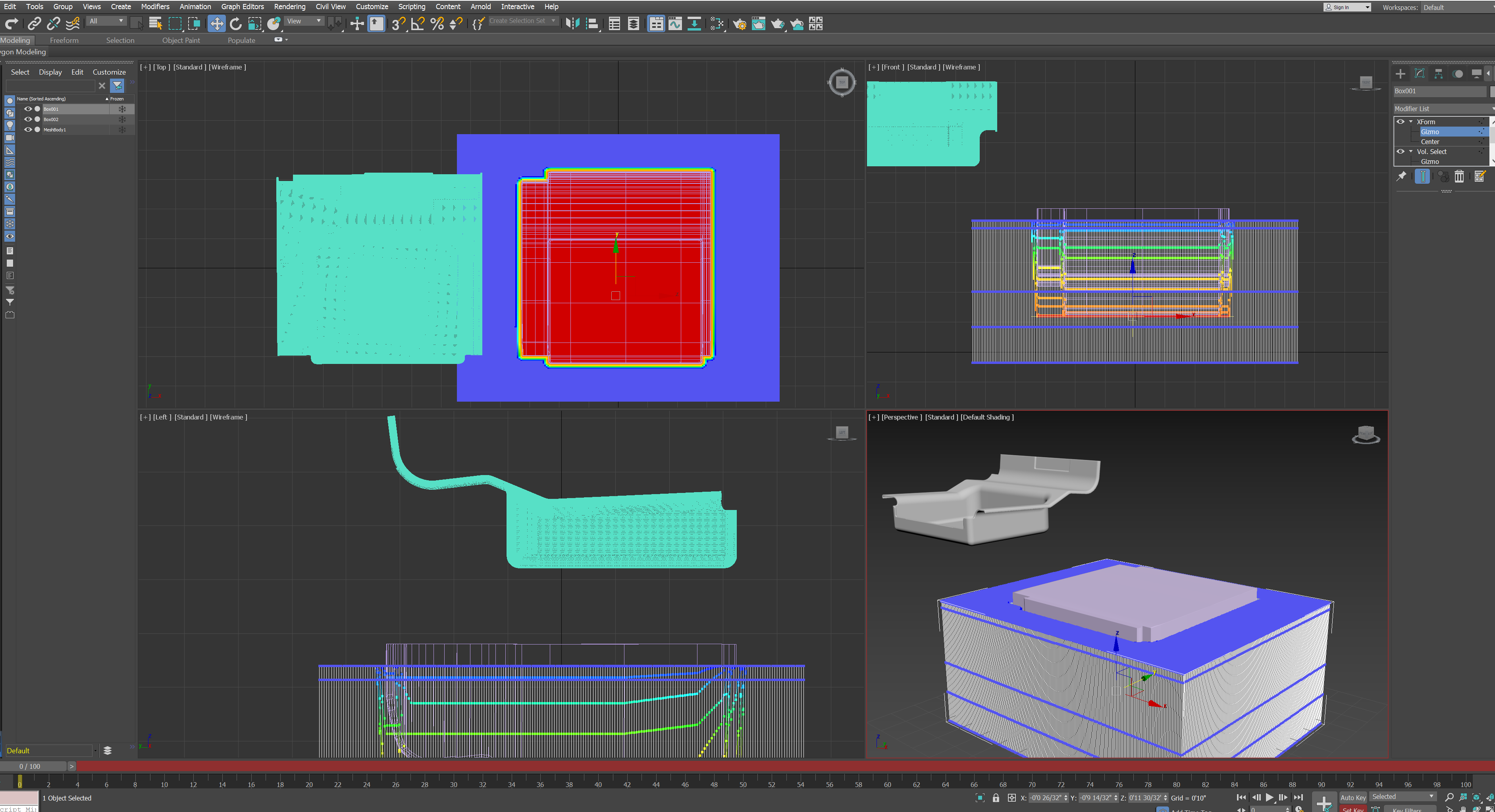 Solved how to make a vacuum forming mold mold using Volselect/Xform