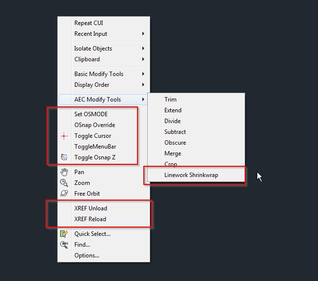 Right Click modifications - Autodesk Community