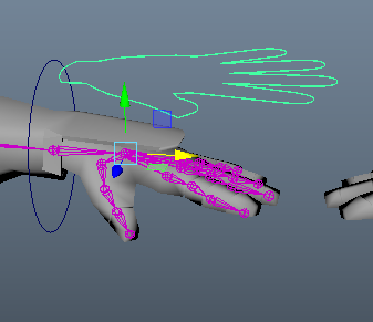 Handcontrol that has driven keys and the IK_FK switch